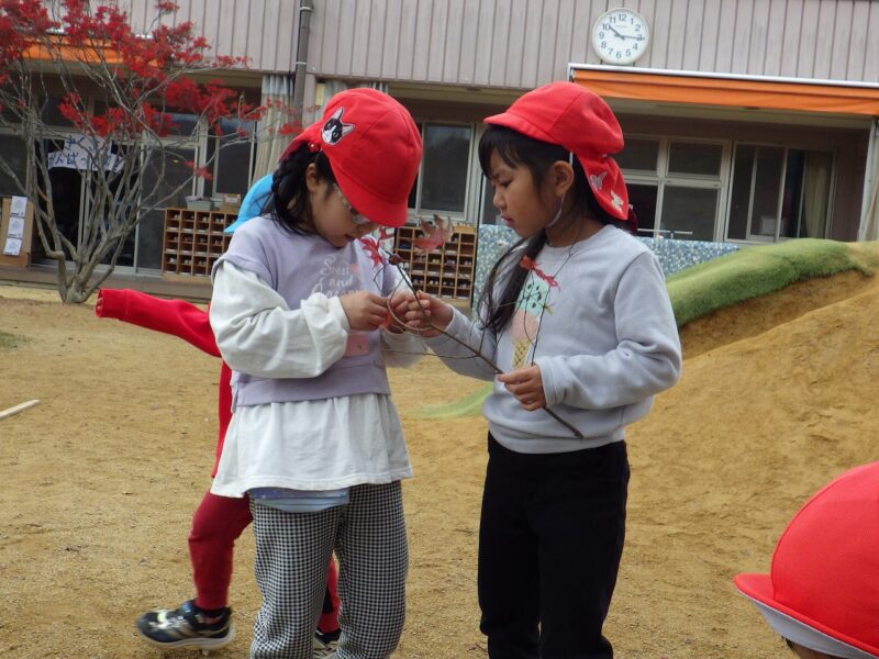 木の枝と落ち葉でつくるアート