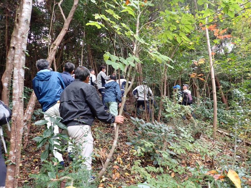 旧宮川家裏山に入る参加者