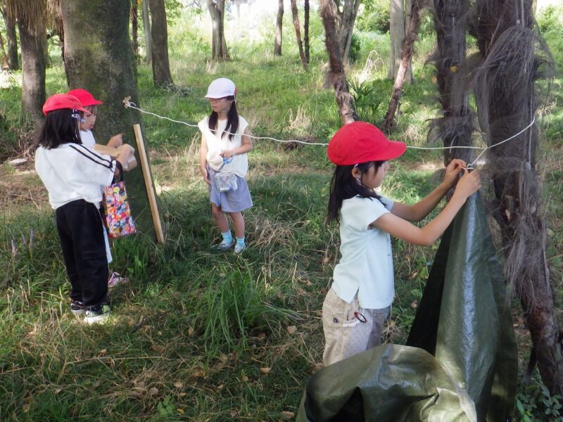 ロープを結ぶことにも挑戦